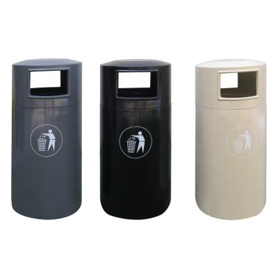 中国 Sustainable Outdoor Public Area Round Fiberglass Trash Can With Ashtray 販売のため