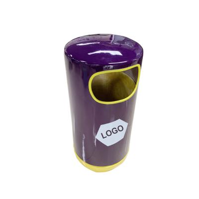 China Sustainable Modern Outdoor Round Fiberglass Recycling Bin Haoyida Public Trash Bin à venda