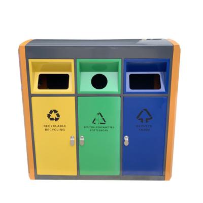 중국 2020 New Style Sustainable Trash Cans Grade Steel Trash Dust Bins With Locks Metal Steel Trash Bins 판매용