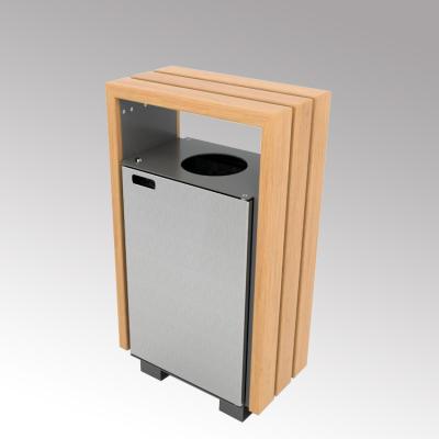 중국 Moden Trash Can Metal Wood Sustainable Steel Trash Can Decorate Trash Can Cover With Ashtray Trash Can 판매용