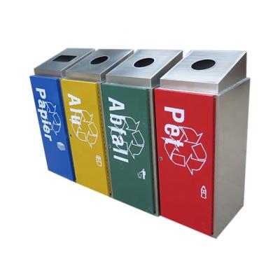 China Stainless Steel Sustainable Public Garbage Bin Classify Trasn Can Bucket Outdoor Waste Bin zu verkaufen