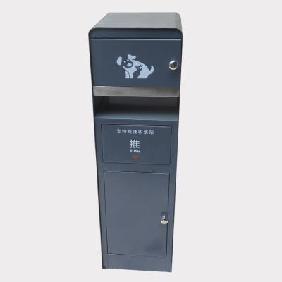 China Viable Outdoor Metal Shit Dog To Collect Waste Bins Steel Metal Pet Bin Customized Pet Container Te koop