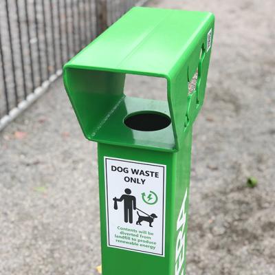 China Custom Viable Metal Outdoor Steel Trash Can Cute Dog Pet Dog Poop Collect Container Dispenser Trash Bin for sale