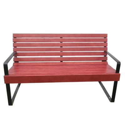 China Long Service Life Pine Wood Public Steel Outdoor Wooden Benches With Back Patio Benches Supplier for sale