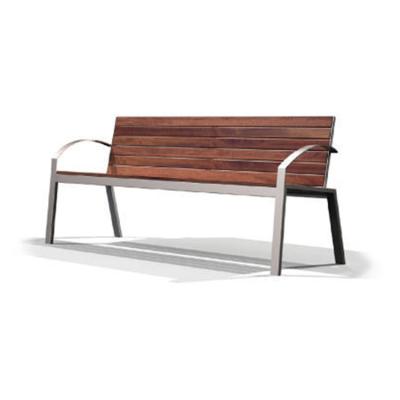 China Modern super quality wood and metal outdoor garden bench with popular leisure back garden bench design for sale