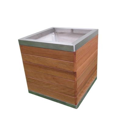 China Modern Decorative Large Plant Pot Camphor Stainless Steel Garden Wooden Flower Box Making zu verkaufen