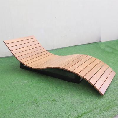 China Contemporary Factory Customized Outdoor Large Sun Folding Wooden Folding Sofa Bed Ground Park Sun Sofa for sale