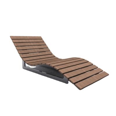 China Modern Outdoor Wooden Chaise Lounge Sun Lounger Pool Side Sun Sofa for sale