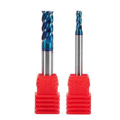 China Metal Fabrication High Hardness Flat Milling Cutter With 65 HRC Milling Cutter Nano Coating Standard Length 4 Flute For End Mill Steel Carbide for sale