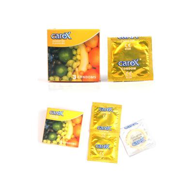 China Wholesale Price 3packs Natural High Quality Carex China National Latex 2022 Latex Assorted Flavors Condoms for sale