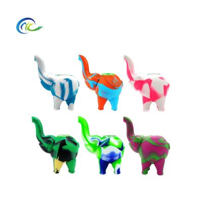 China Hot Selling Tobacoo Maker Bango Weed Smoking Accessories Food Grade Smoking Common Colorful Elephants Shape Silicone Pipe for sale