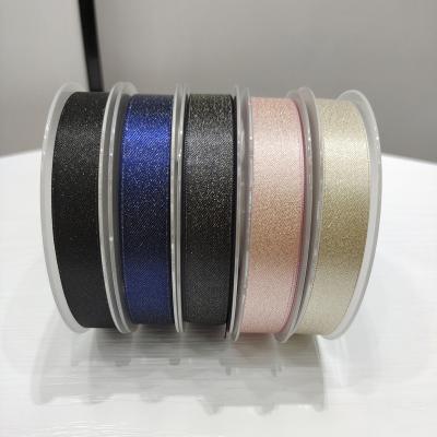 China Double Faced Luxury Gold Purl Decorative Satin Ribbon for Gift Box Wrapping for sale