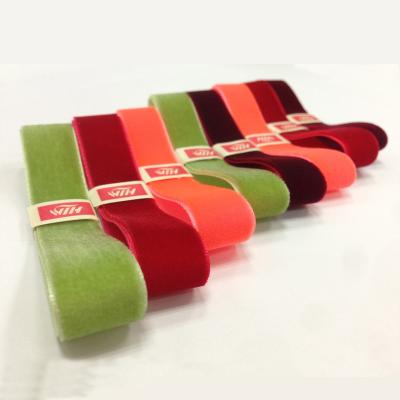 China 100% Nylon High Density Velvet Ribbon with width 3mm to 50mm Customized Color Garments Decorative Fashion Tape for sale