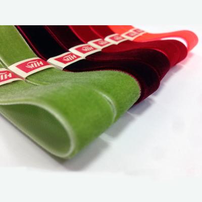 China 100% Nylon Red Green Velvet Ribbon with width 3mm to 50mm Single Sided Double Sided Velvet Ribbon for Fashion Apparel for sale