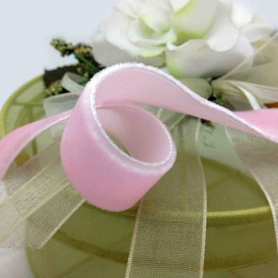 China Factory Wholesale Velvet Ribbon 19mm Velvet Fabric Ribbon Bow Make for sale