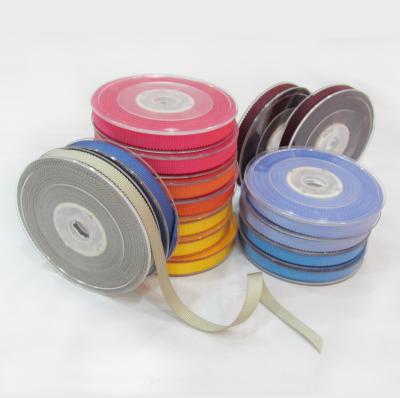 China 1 Inch Wide Solid Color Double Sided Polyester Petersham Ribbon in Roll for sale