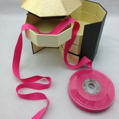 China WTH 32mm Magenta Rayon Petersham Ribbon Solid Color Double Sided Viscose Hat Tape in Roll for sale