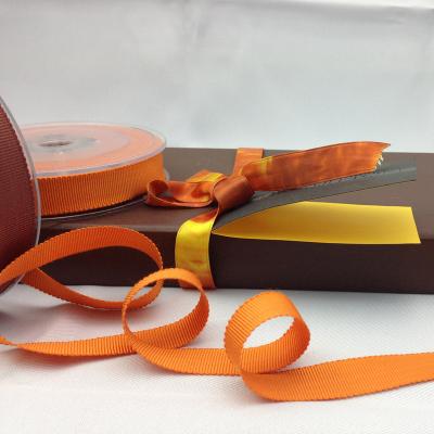 China Hot Sale 50mm Width Brown Orange Rayon Petersham Ribbon for Gift Wrapping for sale