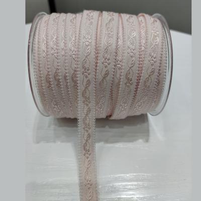 China 10mm Bra Elastic Strap with Embroidery Nylon Elastic Band with Customized Pattern Te koop