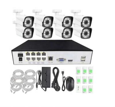 China NIGHT VISION 8CH 2MP PoE Home Security Camera System 1080P Video Surveillance Bullet POE IP NVR Camera Set for sale