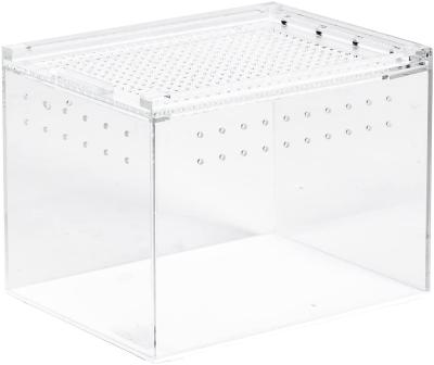 China Breathable Acrylic Reptile Tarantula Feeding Box Cage Long Fence Reptile Breeding Box Mini Greenhouse Cage for sale