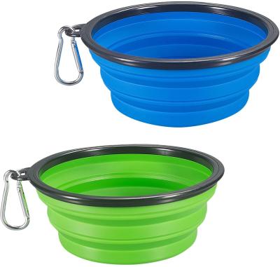 China Water Viable Portable Personalized Collapsible Bowls For Collapsible Pet Dogs Cats Collapsible Silicone Bowl Collapsible Dog Bowl 2 Packs for sale