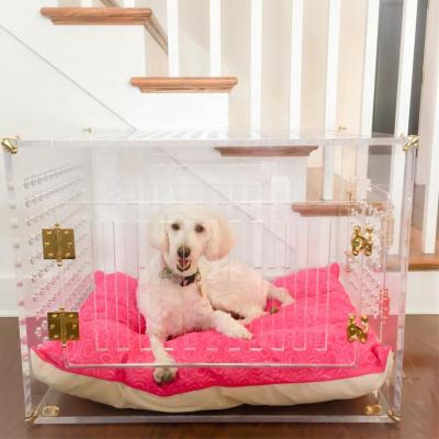 China Breathable High Quality Clear Acrylic Dog Cat Bed , Lucite Pet Beds With Metal Hardware for sale