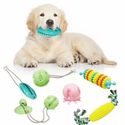 China Viable Puppies Teething Chew Toys for Boredom, Dog Toothbrush Chew Toys with String Toys, IQ Ball and Squeaker Toy for sale