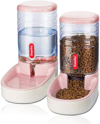 China Automatic Small&Medium Pets Food Feeder and Waterer Set 3.8L, Automatic Travel Supply Feeder and Water Dispenser for Dogs Cats Pets for sale