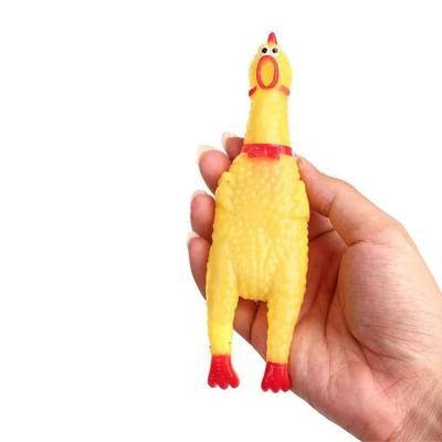 China Viable Chicken Dog Squealing Toys, Squeaky Chicken and Yellow Rubber Squeeze Squealer for Pets or Kids for sale