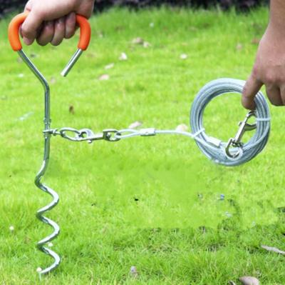 China Thoughtful Dog Yard Stake with Link Wire Spiral Stake and Anchor Pet Chain for Outdoor Yard Play/Training/Hiking/Camping for sale