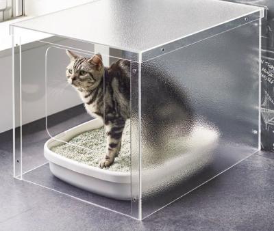 China Hot Design Viable Cat Litter Cage Luxury Durable Indoor Acrylic Cat Litter Tray From Factory Sale for sale