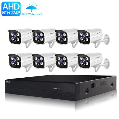 China Face Detection LOOSAFE 8CH 1080P Dvr CCTV System 8PCS 2.0MP Security Camera Outdoor IP66 Waterproof Video Surveillance System for sale