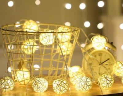 China Garden H1-11 2m ABS IP20 Cotton Ball String Lights Warm White Light Outdoor Solar String Lights 10 LED for sale