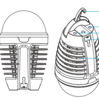 China Mosquito Killer G-41 Outdoor Rechargeable Camping USB LED Mosquito Killer Lamp Bulb Insect Zapper Lamp for sale