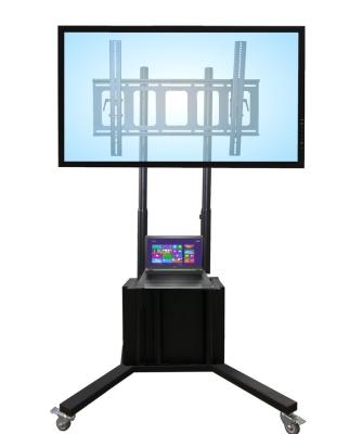 China Mobile Stand Height TV Cart With Projector Tray On Top 42