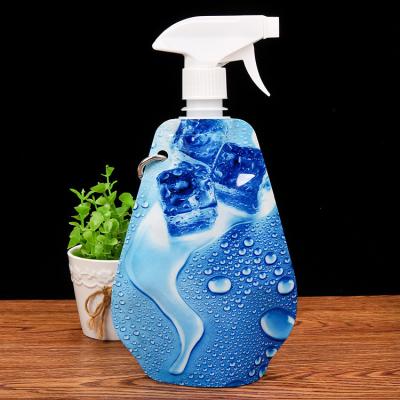 China Plastic spray bottle pouch stand up pouch spray bag pouch folding water bottle for sale