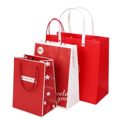 China Customized Logo Recyclable Take Away White Food Paper Bag Fashion Shopping Bag Brown Kraft Paper Bags for sale