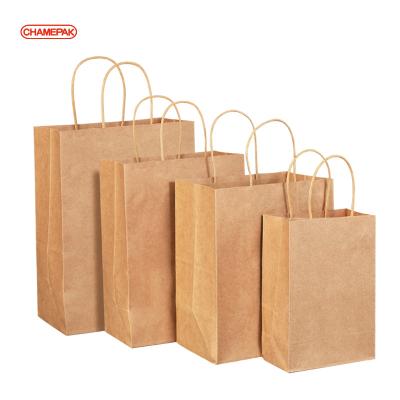 China Recycled Chamepak Paper Bag Clothing Shopping Paper Bag Gift Recyclable Paper Bag Packaging Materials With Handles for sale