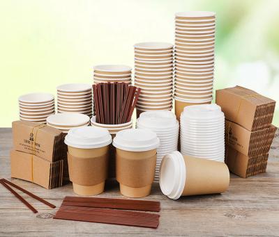 China Custom Paper Cup Biodegradable Hot Sleeve Coffee Paper Cup Sleeve With Logo Coffee Paper Cups for sale