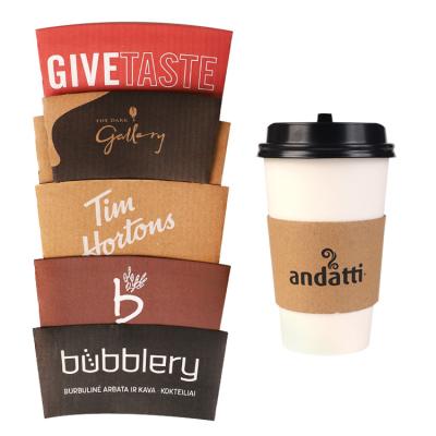 China Recyclable Disposable Paper Cup Jacket 8oz 12oz 16oz White Paper Cup With Lid Kraft Paper Cup Sleeve for sale