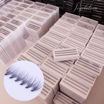 China Easy Fan Custom OEM Korea Crossed Bottom Heat Bonded Fans Lashes D Loop Group Eyelash Fluffy Knot Free for sale