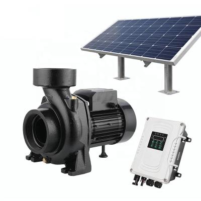 China Irrigation 1500w 2HP DC BLDC Copper Wire MotorSurface Booster Solar Powered Water Pump For River Irrigation for sale