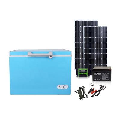 China Hotel 105L Mini Freezer Solar 12V Outdoor Solar Freezer Container Mini Deep Chest Refrigerator Fridge with Solar System for sale