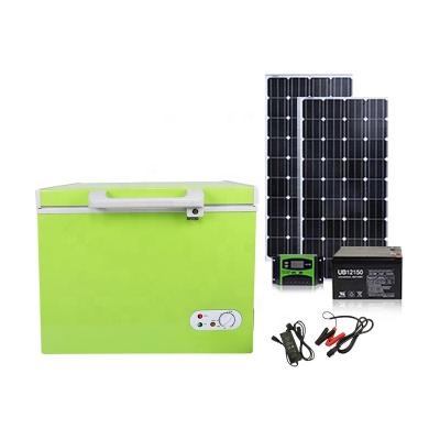 China 50L Hotel Grass Camping RV Mini Mobile DC Compressor Solar System Green Small Outdoor Freezer 12V 24V for sale