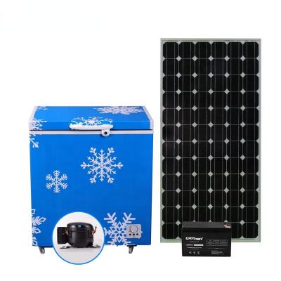 China Eco-friendly Deep Single Door Solar Powered DC Freezer Ice Cream Compressor Home Use Solar Fridge 735*535*840 (mm) for sale