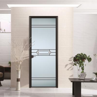 China Waterproof 2022 New Arrival Kitchen Aluminum Frame Interior Glass Swing Door for sale