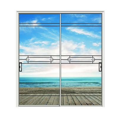 China Factory Wholesale Modern Black Aluminum French Triple Glazed Glass Sliding Doors for sale