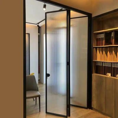 China Modern Minimalist Style Interior Waterproof Aluminum Home Design Glass Folding Door for sale