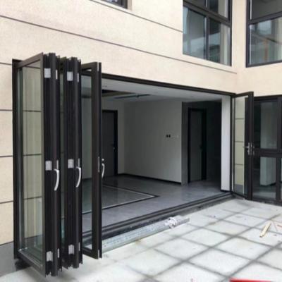 China Waterproof Custom Supply Aluminum Case Project Apartment Building Offices Restaurant Glass Folding Door for sale